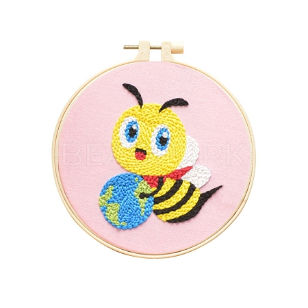 Animal Theme DIY Display Decoration Punch Embroidery Beginner Kit SENE-PW0003-073F-1