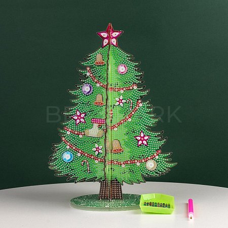 DIY Christmas Tree Display Decor Diamond Painting Kits XMAS-PW0001-105A-1