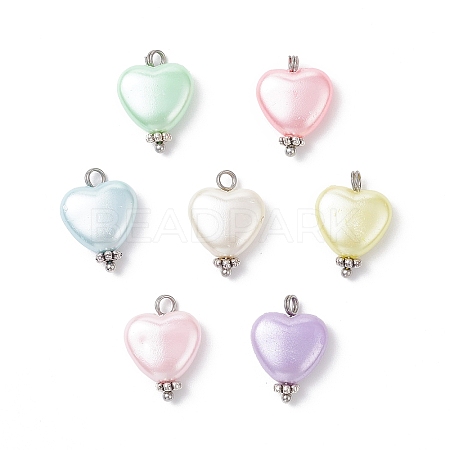 Opaque Acrylic Heart Pendants PALLOY-JF04283-01-1