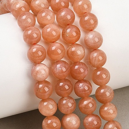 Natural Sunstone Beads Strands G-G342-A02-7mm-1