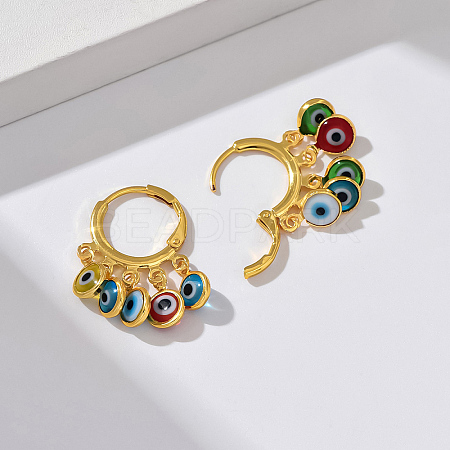 Fashionable Evil Eye Brass Chandelier Earrings NL2443-3-1