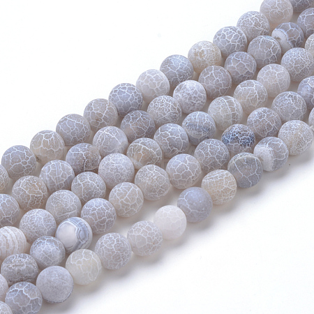 Natural & Dyed Crackle Agate Bead Strands X-G-T056-8mm-02-1