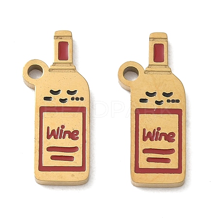304 Stainless Steel Enamel Pendants SA-CBAD60D-08G-02-1