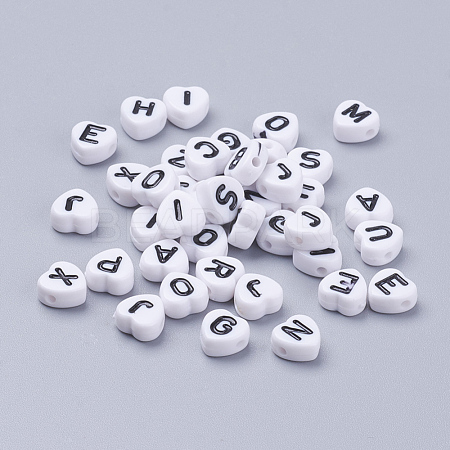 Acrylic Letter Beads MACR-CW0001-04-1