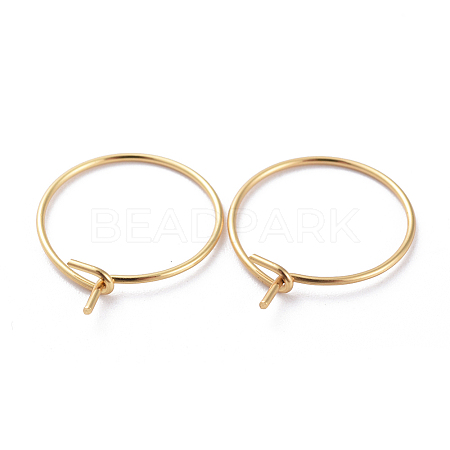 316 Surgical Stainless Steel Hoop Earrings Findings STAS-K146-039-35mm-G-1