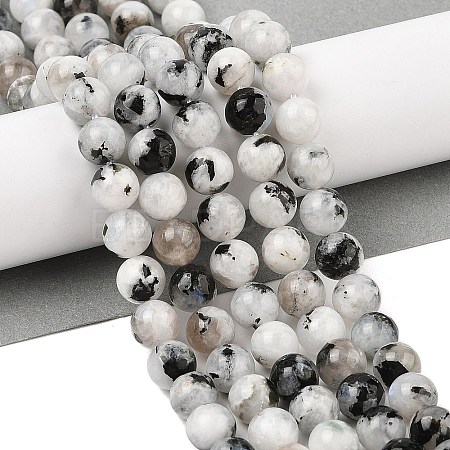 Natural Rainbow Moonstone Beads Strands G-Q1001-A05-03-01-1