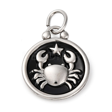 304 Stainless Steel Enamel Pendants STAS-A080-43P-09-1