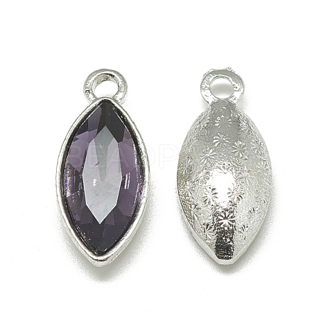Alloy Glass Pendants PALLOY-T041-7x15mm-16-1