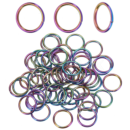 CHGCRAFT 60Pcs Ion Plating(IP) 304 Stainless Steel Jump Rings STAS-CA0001-72-1