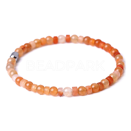 Natural Red Aventurine Beads Stretch Bracelets for Women Men PW-WG6A9BA-04-1