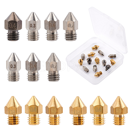 Olycraft 13Pcs Brass/Steel 3D Printer Nozzle Accessories FIND-OC0001-34-1