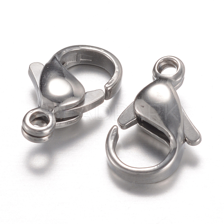 304 Stainless Steel Lobster Claw Clasps STAS-P095-04-1