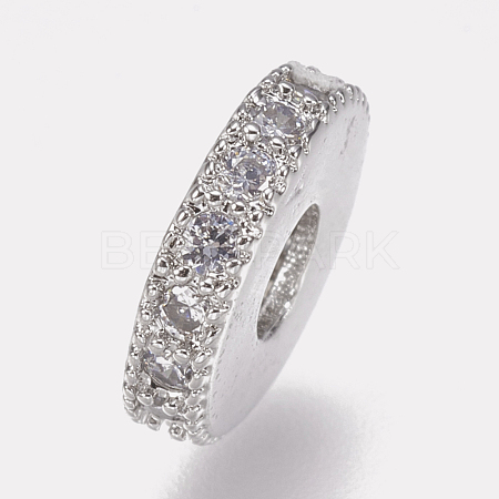 Brass Micro Pave Cubic Zirconia Bead Spacers ZIRC-K074-11A-01P-1