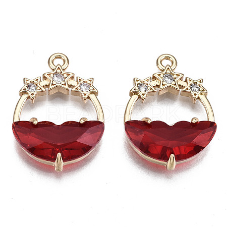 Faceted Transparent Glass Pendants GLAA-T020-18F-1