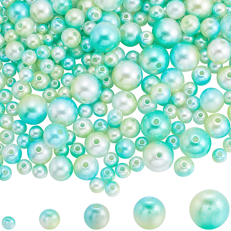 1830Pcs 5 Styles ABS Plastic Imitation Pearl Beads MACR-SP0001-03C-1