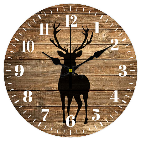 MDF Printed Wall Clock HJEW-WH0058-020-1