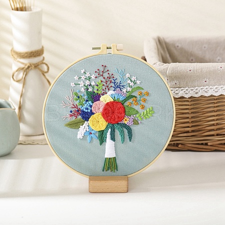 DIY Bouquet Pattern Embroidery Kit LS-DIY-O021-14A-1