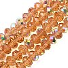 Electroplate Transparent Glass Beads Strands EGLA-A046-01B-25-1