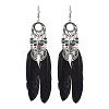 2 Pairs Natural Red Jasper & Natural Howlite Beaded Dangle Earrings EJEW-JE06179-4