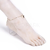 Brass Butterfly Charm Anklets AJEW-AN00281-01-5