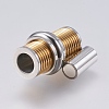 304 Stainless Steel Magnetic Clasps with Glue-in Ends STAS-F139-075G-3