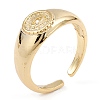 Brass Clear Cubic Zirconia Cuff Rings RJEW-B034-16G-2