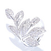Brass Micro Pave Clear Cubic Zirconia Finger Rings FS-WG77E03-02-4