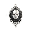 Gothic Style Oval with Skull Alloy Resin Pendants PALLOY-V007-04AS-02-1