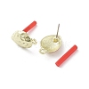 Rack Plating Golden Alloy Stud Earring Findings EJEW-B036-01G-02-2
