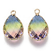 K9 Glass Imitation Tourmaline Pendants GLAA-Q069-02F-2