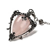 Natural Rose Quartz Triangle Dowsing Pendulum Pendants G-G022-01AS-02-3