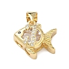Brass Micro Pave Cubic Zirconia Pendants KK-F930-16G-02-1
