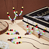 Wood Cross with Acrylic Beaded Pendant Necklaces for Women NJEW-AB00011-5