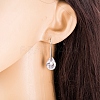Platinum Tone Stainless Steel Dangle Earrings EJEW-EE0002-06A-3