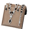 Horse Eye Brass Rhinestone Cup Chains Pendant Necklaces & Bracelets & Stud Dangle Earrings Sets FS-WGAAA30-01-2