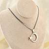 201 Stainless Steel Crescent Moon Star Pendant Twisted Chain Necklaces NJEW-S387-07P-3