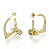 Brass Micro Pave Clear Cubic Zirconia Stud Earrings EJEW-S201-226G-NF-3
