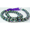 Polished Shell Pearl Round Beads Strands X-SP12MM515-2