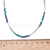 3.5MM Faceted Round Natural Apatite & Kyanite and Potato Natural Pearl Beaded Necklaces with 304 Stainless Steel End Chains NJEW-JN05974-01-4