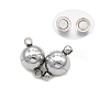 Brass Magnetic Clasps with Loops KK-M058-P-2