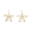 Brass Micro Pave Clear Cubic Zirconia Studs Earring for Women EJEW-S217-F04-1