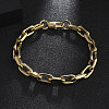201 Stainless Steel Oval Link Chain Bracelets for Men BJEW-R313-07G-2
