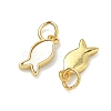 Natural White Shell Fish Charms KK-F926-04B-2