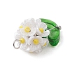 Glass Seed Beaded Flower Pendants X1-PALLOY-MZ00521-02-4