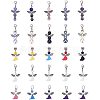 Glass/Gemstone Beads Pendants PALLOY-PH0013-04-1