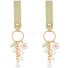 CRASPIRE 2Pcs Alloy Enamel Sakura Pendant Keychain HJEW-CP0001-12-1