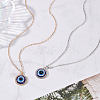 ANATTASOUL 2Pcs 2 Colors Blue Plastic Evil Eye with Crystal Rhinestone Pendant Necklaces Set NJEW-AN0001-25-7