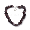 Natural Garnet Beaded Necklaces and Bracelets SJEW-Q034-02-2