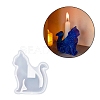 Lovely Cat Shape Candlestick Silhouette Silicone Molds SIMO-C010-01D-1