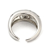 Brass Micro Pave Cubic Zirconia Open Cuff Ring RJEW-C033-15P-3